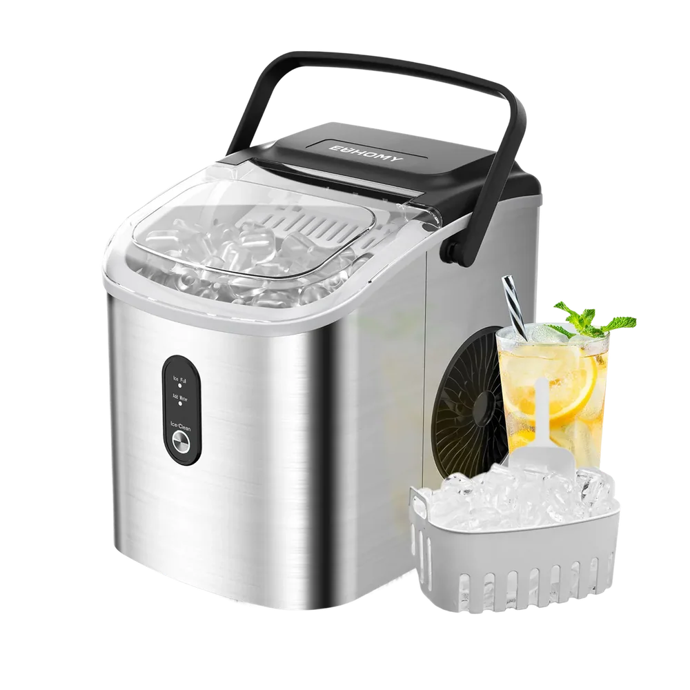 EUHOMY Countertop Ice Maker Machine with Handle